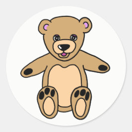 Niedlich Brown Teddy Bär Runder Aufkleber