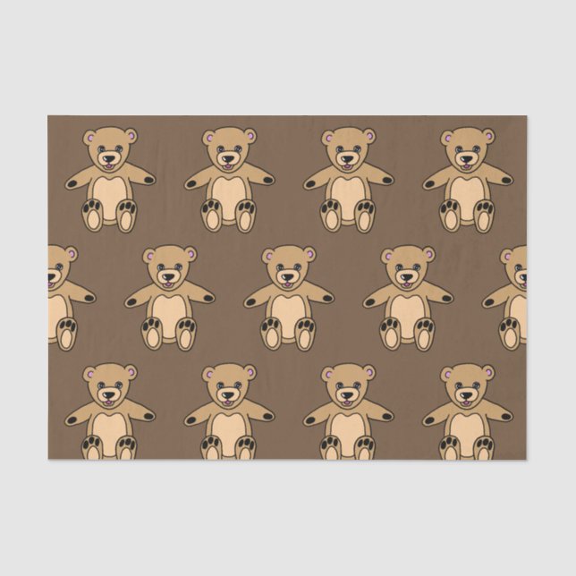 Niedlich Brown Teddy Bears Seidenpapier (Vorderseite)