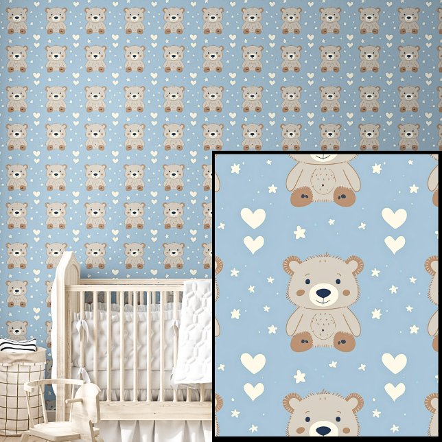 Niedlich Brown Teddy Bears Weiße Sterne & Herz auf Tapete (Von Creator hochgeladen)