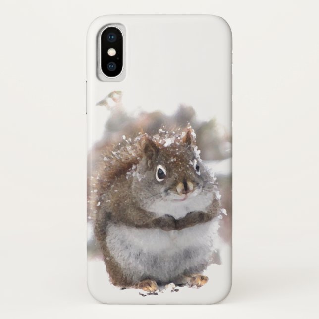 Niedlich Brown White Eichhörnchen Tieres iPhone X  Case-Mate iPhone Hülle (Rückseite)