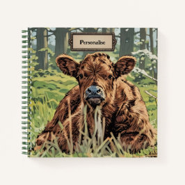 Niedlich BrownMoo Cow Green Woodland Personal Jour Notizbuch