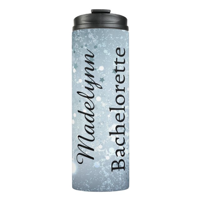 Niedlich Bubble Blue Personalisiert Bridesmaid The Thermosbecher (Vorderseite)