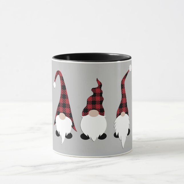Niedlich Buffalo Karierte Weihnachtsgnomes Tasse (Zentrum)