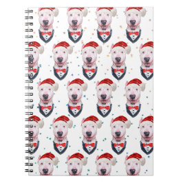 Niedlich Bull Terrier Dog Weihnachtsmuster Notizblock