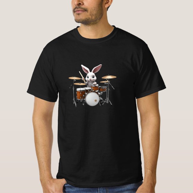 Niedlich Bunner Drummer T-Shirt (Vorderseite)