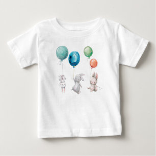 Niedlich Bunnies Bunny Balloons Custom Baby T - Sh T-shirt