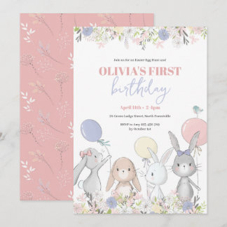 Niedlich Bunnies Einladung zum Geburtstag
