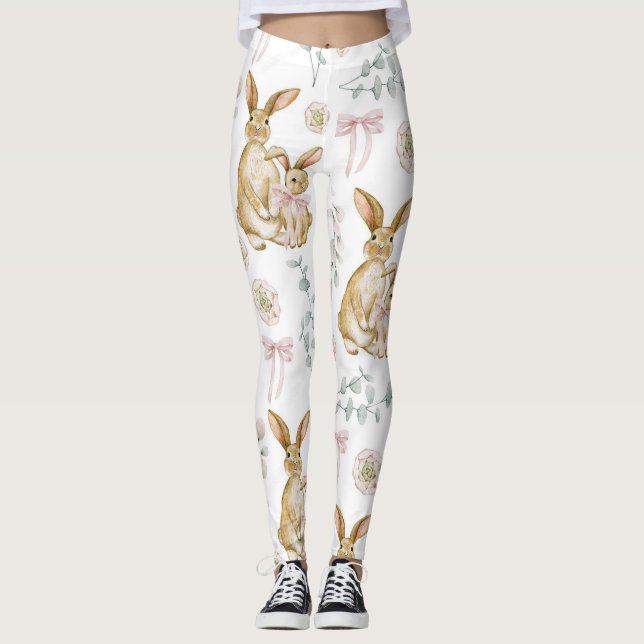 Niedlich Bunnies Leggings (Vorderseite)