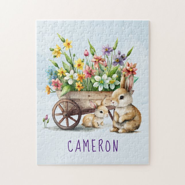 Niedlich Bunnies Personalisierter Ostern (Vertikal)