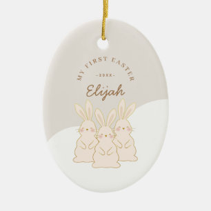 Niedlich Bunnies Personalisiertes Ostern Keramik Ornament