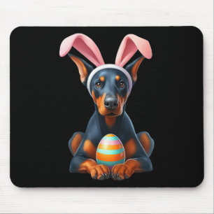 Niedlich Bunny Doberman Pinscher Hund Osterfest Um Mousepad