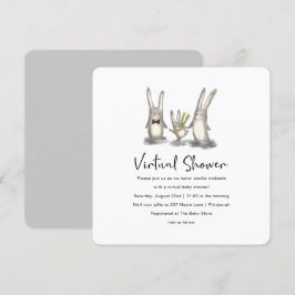 Niedlich Bunny Family Virtual Baby Dusche Einladung