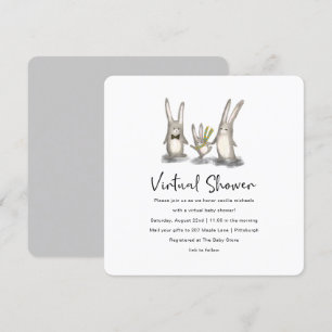 Niedlich Bunny Family Virtual Baby Dusche Einladung