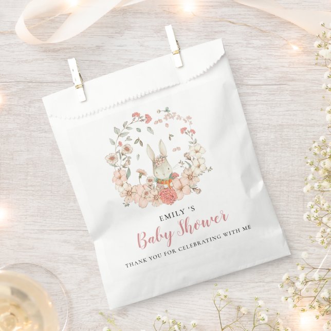 Niedlich Bunny Florals Vielen Dank Baby Dusche Geschenktütchen (Ausgeschnitten)
