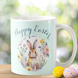Niedlich Bunny Happy Oster Floral Personalisiert Kaffeetasse