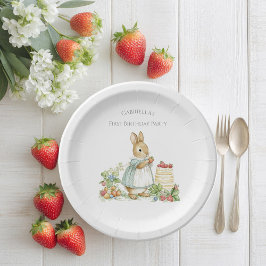 Niedlich Bunny mit Erdbeeren Pappteller