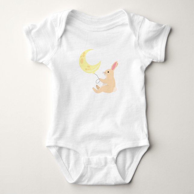 Niedlich Bunny Moon Baby Bodysuit Strampler (Vorderseite)