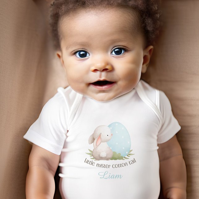 Niedlich Bunny Oaster Personalisiert Name Cotton S Baby Strampler (Von Creator hochgeladen)