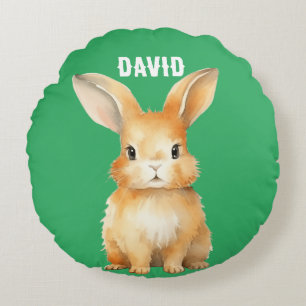 Niedlich Bunny Personalisiert Rundes Kissen