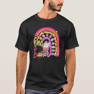 Niedlich Bunny Rabbit Leopard Rainbow Girl Happy E T-Shirt