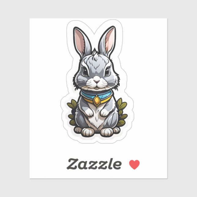 Niedlich Bunny Rabbit Vinyl Aufkleber (Blatt)