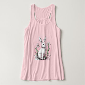 Niedlich Bunny und Lilies Tank Top