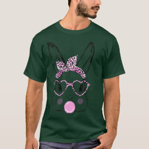 Niedlich Bunny Wear Bandana Herz Brille Bubblegum  T-Shirt