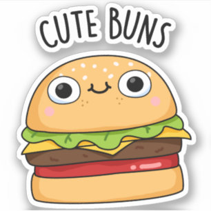 Niedlich Buns Funny Burger Pucker Sticker