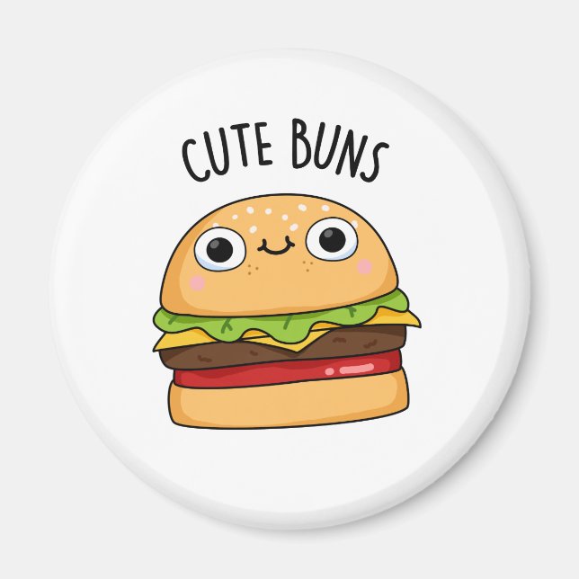 Niedlich Buns Funny Burger Puff Magnet (Vorne)
