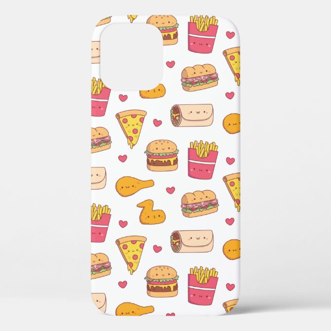 Niedlich Burrito Pizza Sandwich Burger Fries Patte Case-Mate iPhone Hülle (Rückseite)