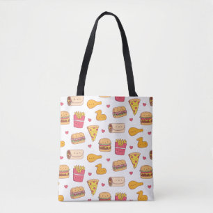 Niedlich Burrito Pizza Sandwich Burger Fries Patte Tasche
