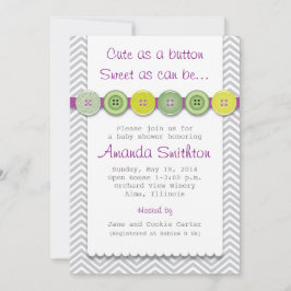Niedlich Button Baby Dusche Einladung