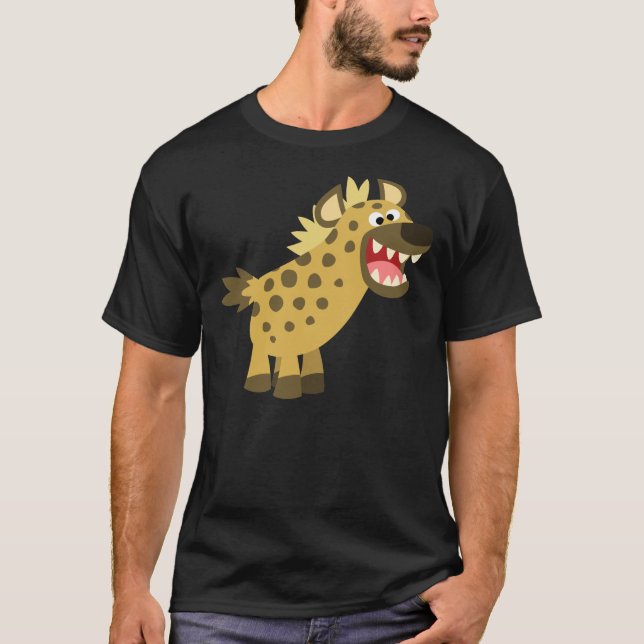 Niedlich Cackling Cartoon Hyena T - Shirt (Vorderseite)
