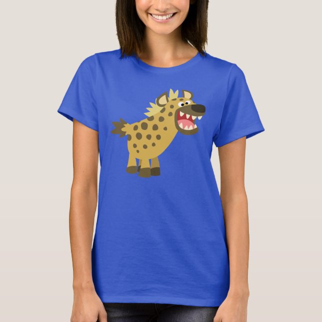 Niedlich Cackling Cartoon Hyena Women T - Shirt (Vorderseite)