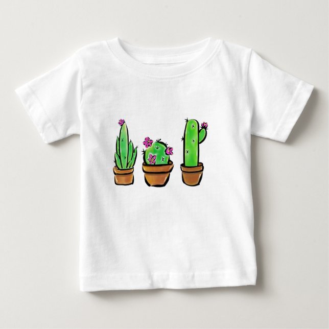 Niedlich Cactus cacti succuli Baby T-shirt (Vorderseite)