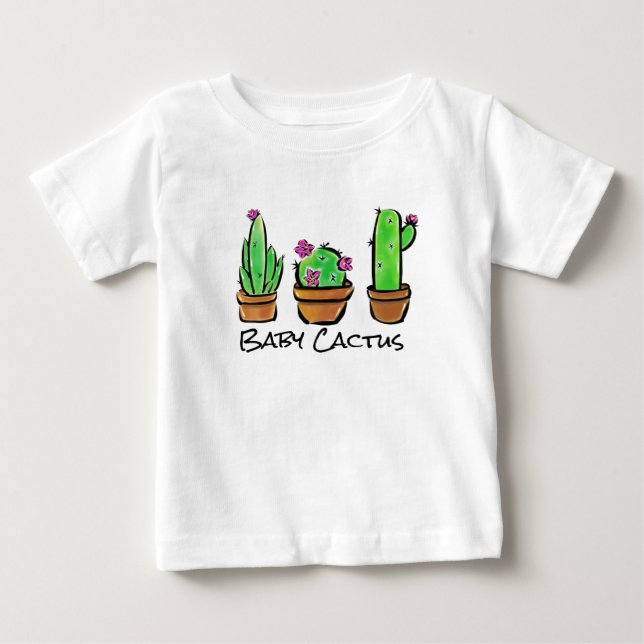Niedlich Cactus cacti succuli Baby T-shirt (Vorderseite)