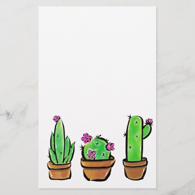 Niedlich Cactus cacti succuli Briefpapier (Vorderseite)