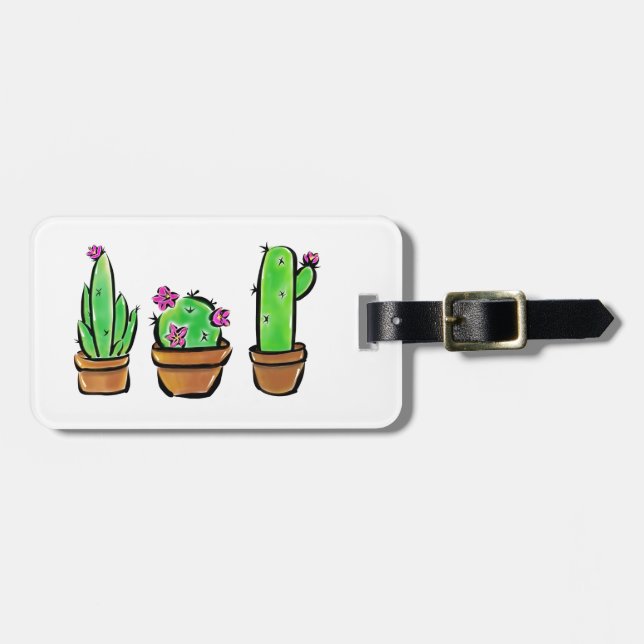 Niedlich Cactus cacti succuli Gepäckanhänger (Vorderseite horizontal)