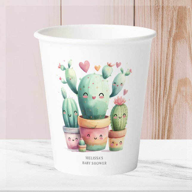 Niedlich Cactus Fiesta Baby Shower Pappbecher (Von Creator hochgeladen)