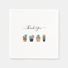 Niedlich Cactus Greenery Blume Vielen Dank Serviette