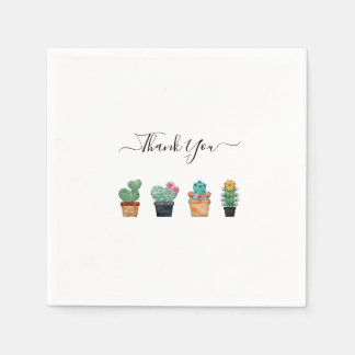 Niedlich Cactus Greenery Blume Vielen Dank Serviette