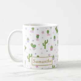 Niedlich Cactus Pattern Individuelle Name Einzigar Kaffeetasse