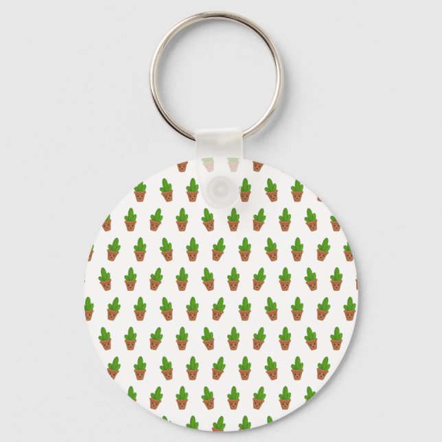 Niedlich Cactus Pattern Key CHain Schlüsselanhänger (Vorderseite)