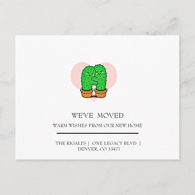 niedlich Cactus Zuhause bewegt Postkarte (Vorderseite)