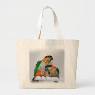 Niedlich Caique Parrot Pair Tote Bag Jumbo Stoffbeutel