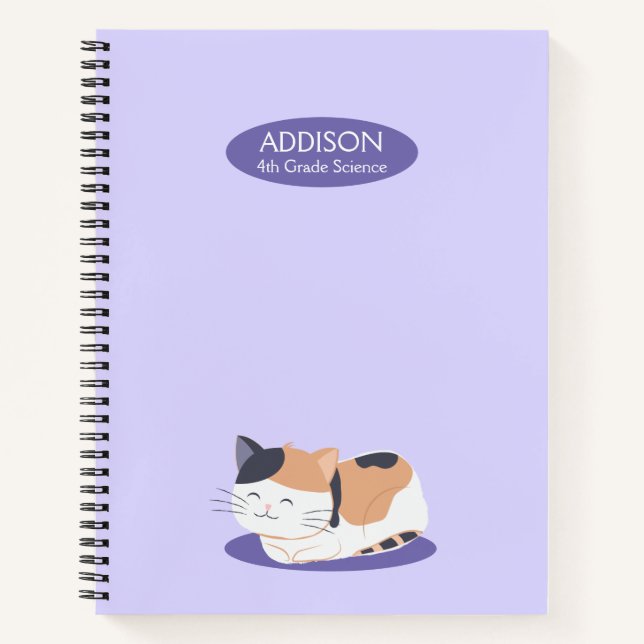 Niedlich Calico Cat Spiral Notebook Notizbuch (Vorderseite)