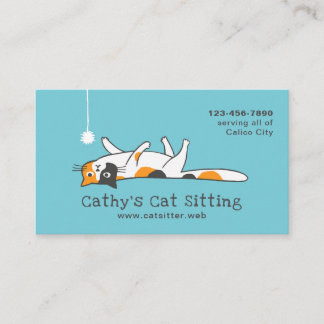 Niedlich Calico Kitty Cat | Sitzplatz für Haustier Visitenkarte