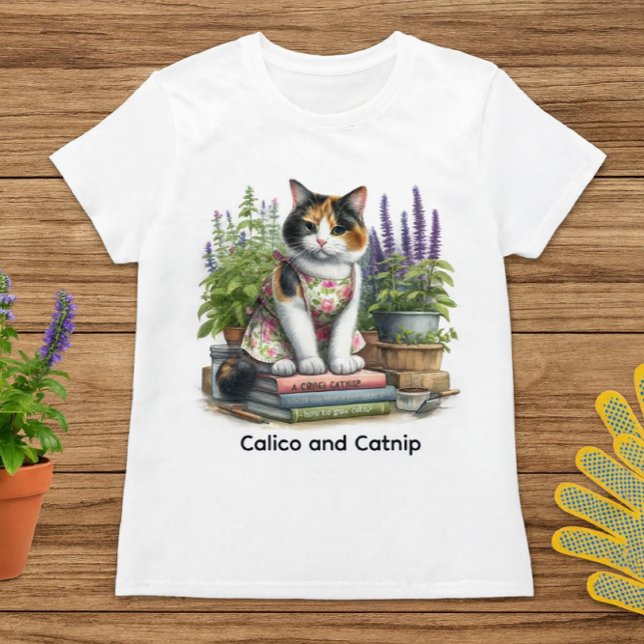 Niedlich Calico und Catnip Cat Lover T-Shirt (Cute catnip kitty t-shirt for cat lovers. )