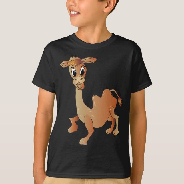 Niedlich Camel Cartoon T-Shirt (Vorderseite)