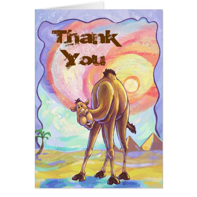 Niedlich Camel Party Dankeschön Karte (Vorne)